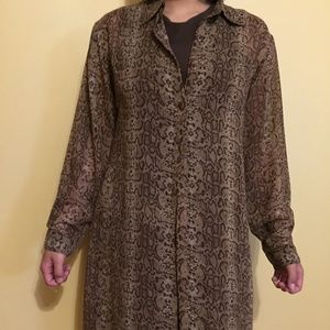 Brown Animal Print Duster/ Dress